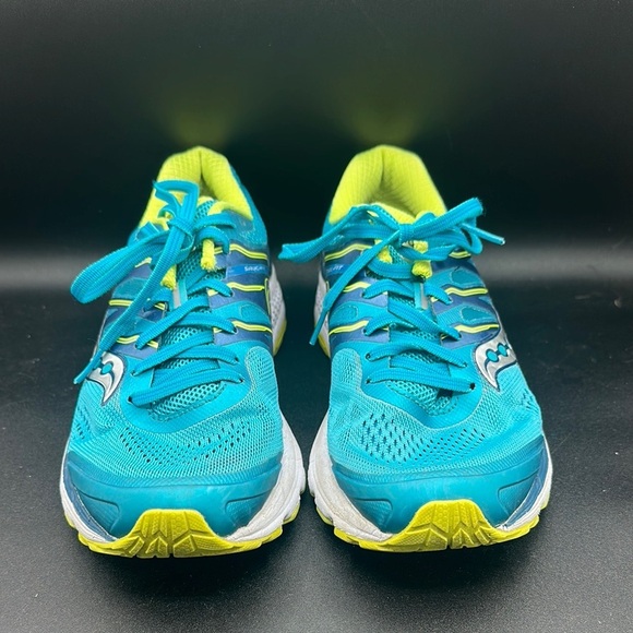 Saucony Women's Omni 16 Running Shoe Teal/Citron size 10 - Picture 2 of 6